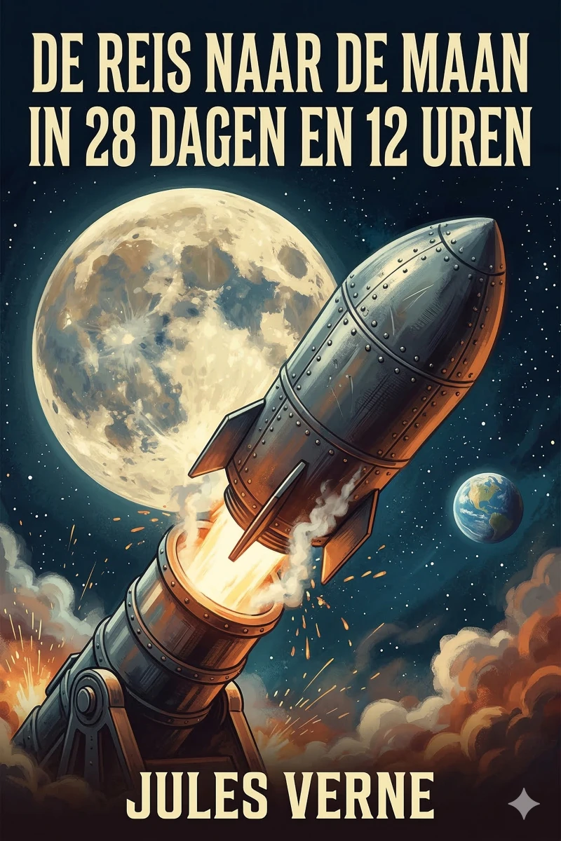 Portada: De Reis naar de Maan in 28 dagen en 12 uren