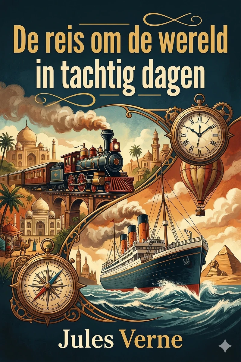 Portada: De reis om de wereld in tachtig dagen