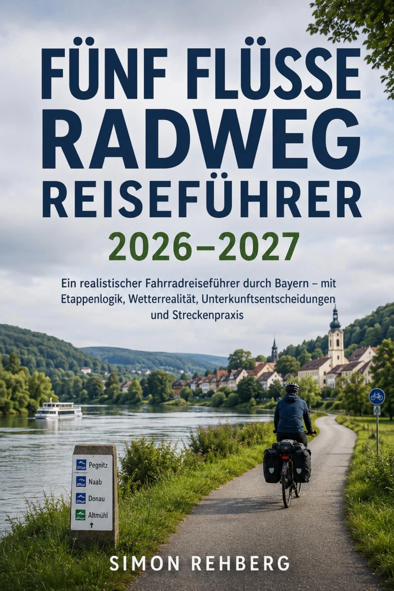 Portada: Fünf Flüsse Radweg Reiseführer 2026–2027