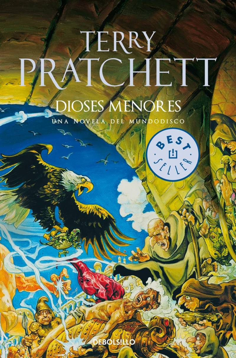 Portada: Dioses Menores (Mundodisco 13)