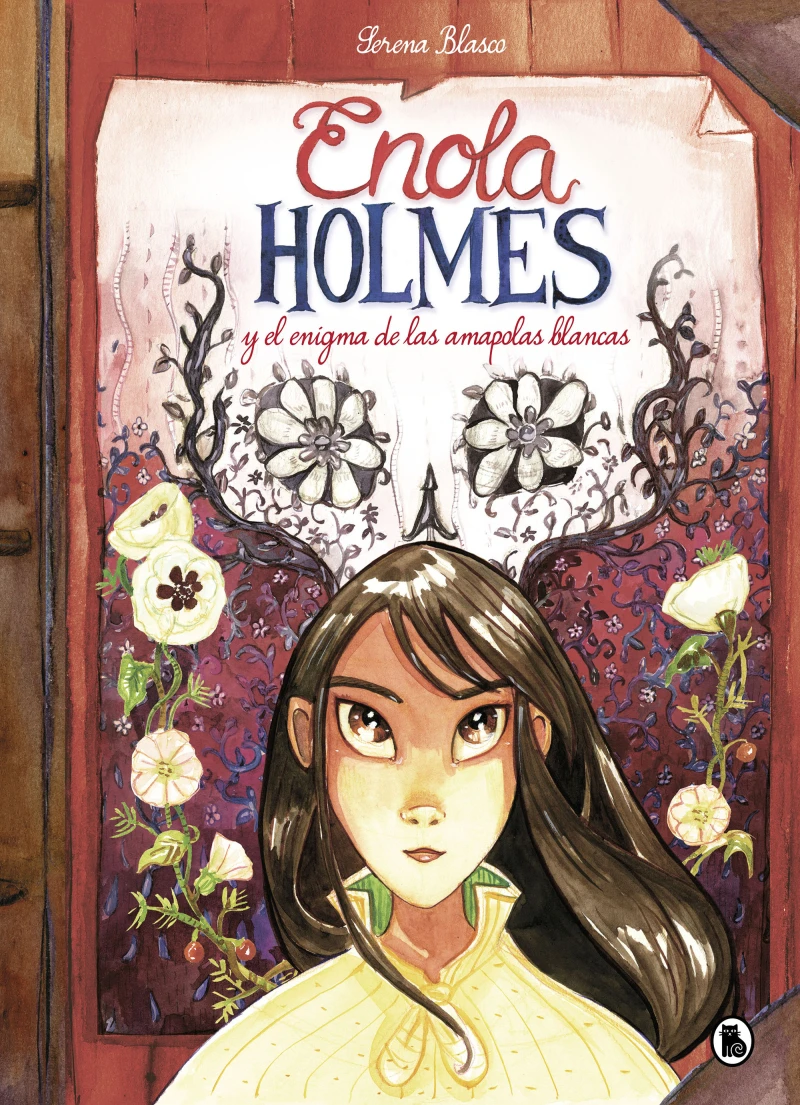 Portada: Enola Holmes y el enigma de las amapolas blancas (Enola Holmes. La novela gráfica 3)