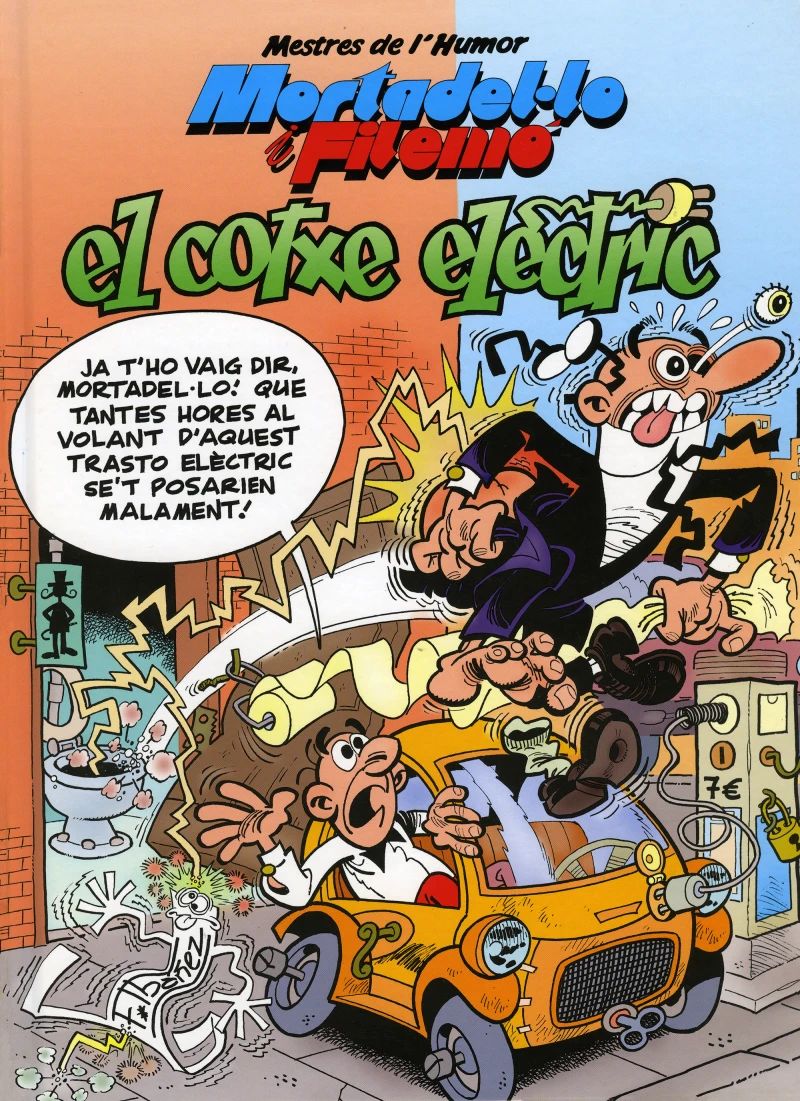 Portada: Mortadel·lo i Filemó. El cotxe elèctric (Mestres de l'Humor 33)