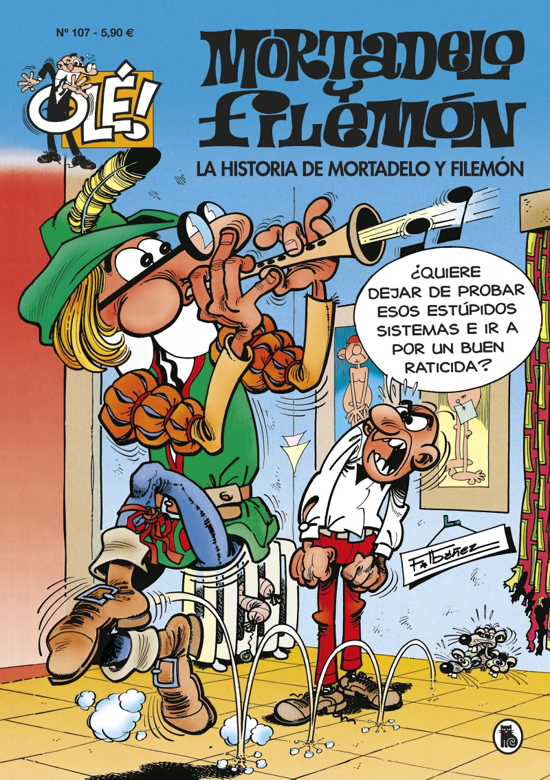 Portada: La historia de Mortadelo y Filemón (Olé! Mortadelo 107)