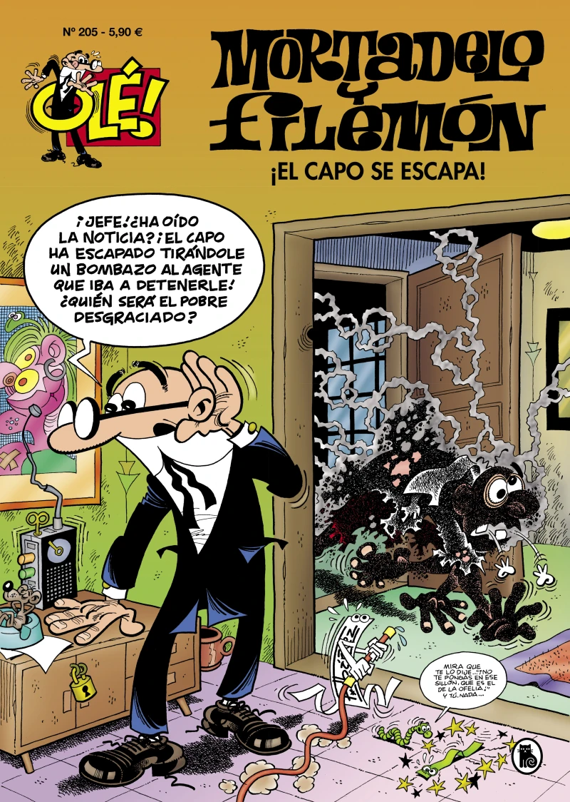 Portada: Mortadelo y Filemón. ¡El capo se escapa! (Olé! Mortadelo 205)