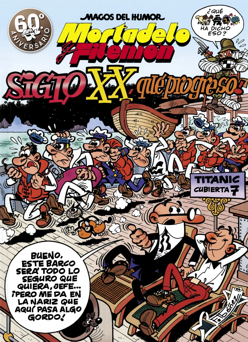 Portada: Mortadelo y Filemón. El siglo XX, ¡qué progreso! (Magos del Humor 81)