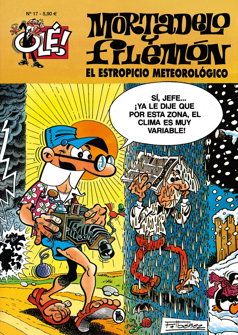 Portada: Mortadelo y Filemón. El estropicio meteorológico (Olé! Mortadelo 17)