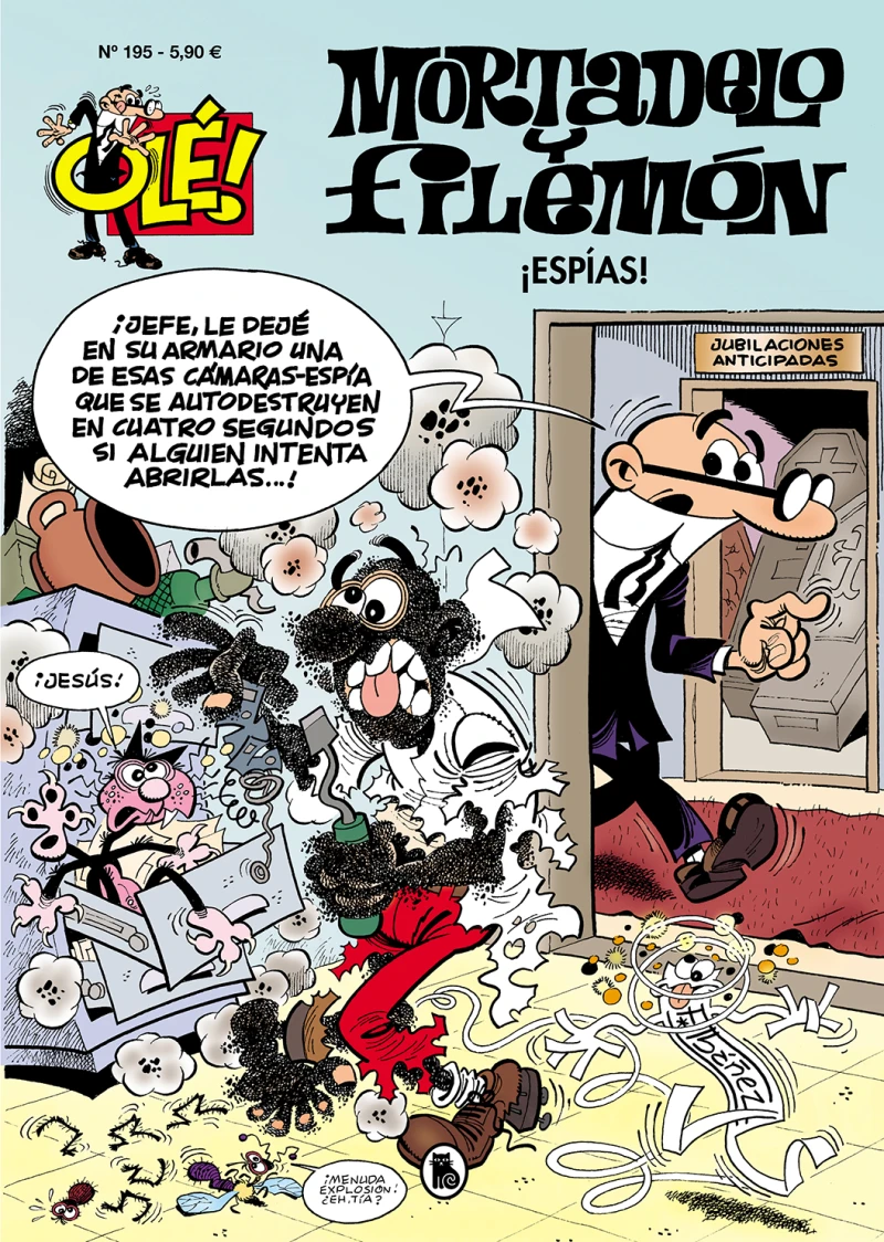 Portada: Mortadelo y Filemón. ¡Espías! (Olé! Mortadelo 195)