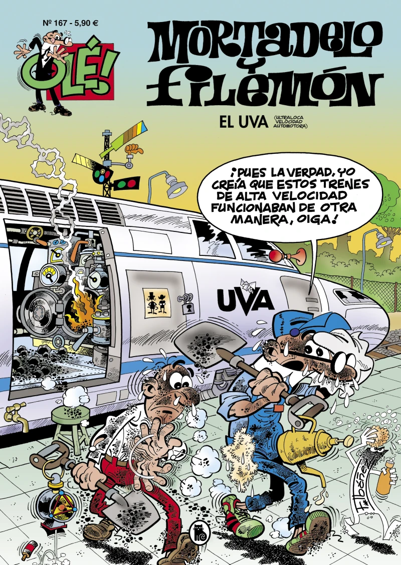Portada: Mortadelo y Filemón. El U.V.A. (Ultraloca Velocidad Automotora) (Olé! Mortadelo 167)