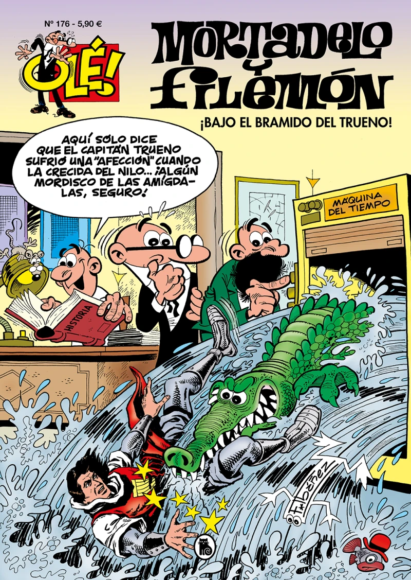Portada: Mortadelo y Filemón. ¡Bajo el bramido del Trueno! (Olé! Mortadelo 176)