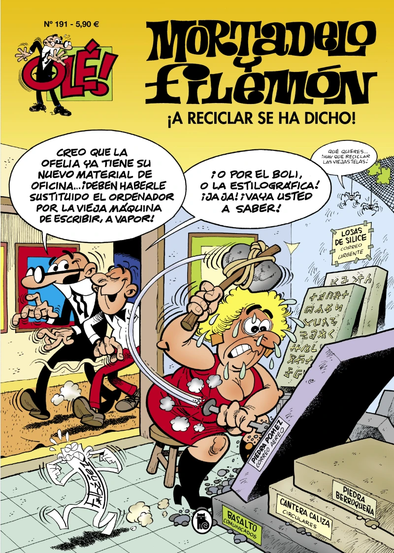 Portada: Mortadelo y Filemón. ¡A reciclar se ha dicho! (Olé! Mortadelo 191)
