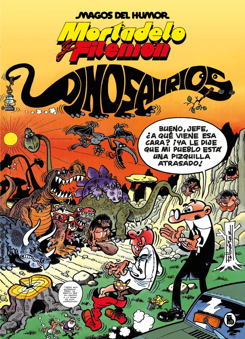 Portada: Mortadelo y Filemón. Dinosaurios (Magos del Humor 52)