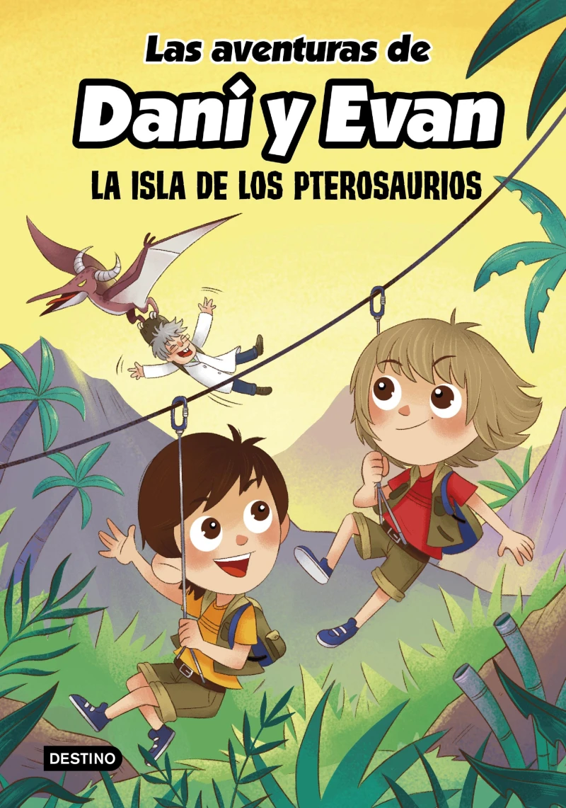 Portada: Las aventuras de Dani y Evan. La isla de los pterosaurios