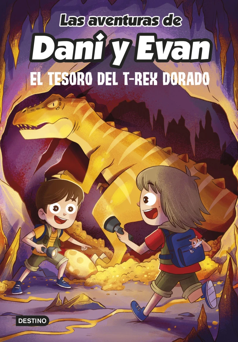Portada: Las aventuras de Dani y Evan 5. El tesoro del T-Rex dorado