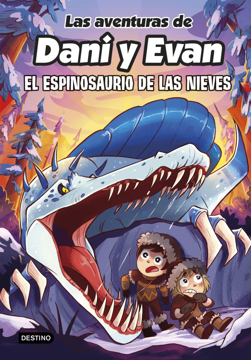 Portada: Las aventuras de Dani y Evan 9. El espinosaurio de las nieves