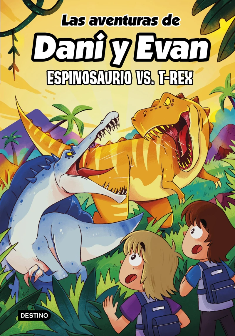 Portada: Las aventuras de Dani y Evan 10. Espinosaurio vs. T-Rex