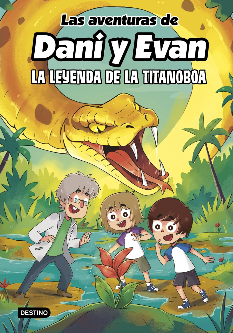 Portada: Las aventuras de Dani y Evan 13. La leyenda de la titanoboa