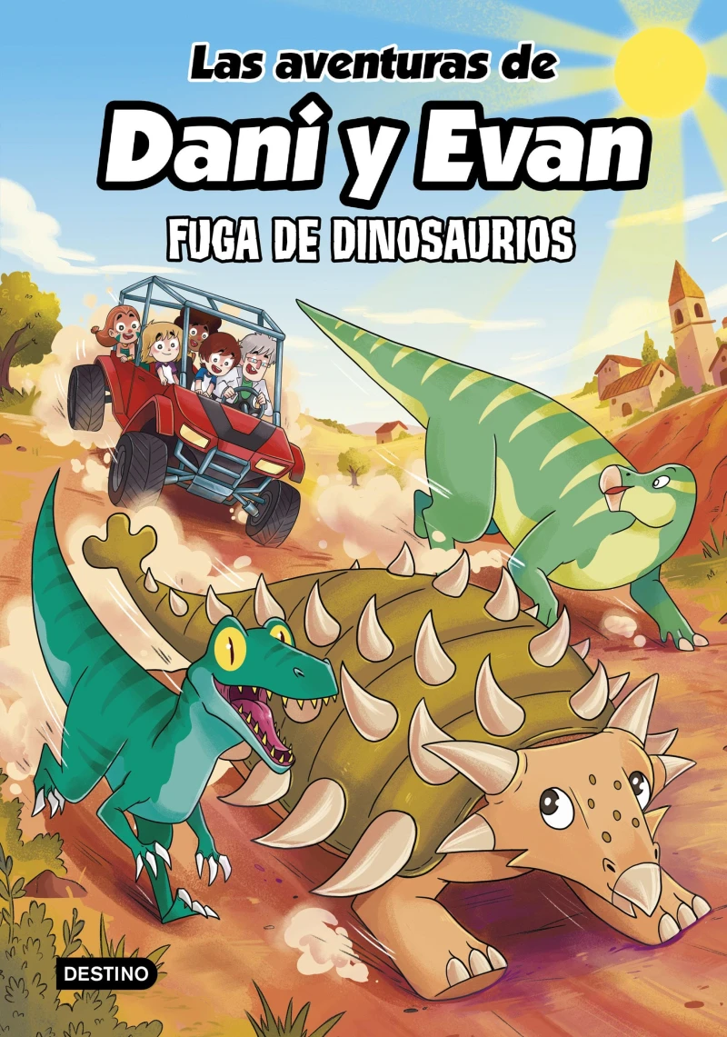 Portada: Las aventuras de Dani y Evan 16. Fuga de dinosaurios