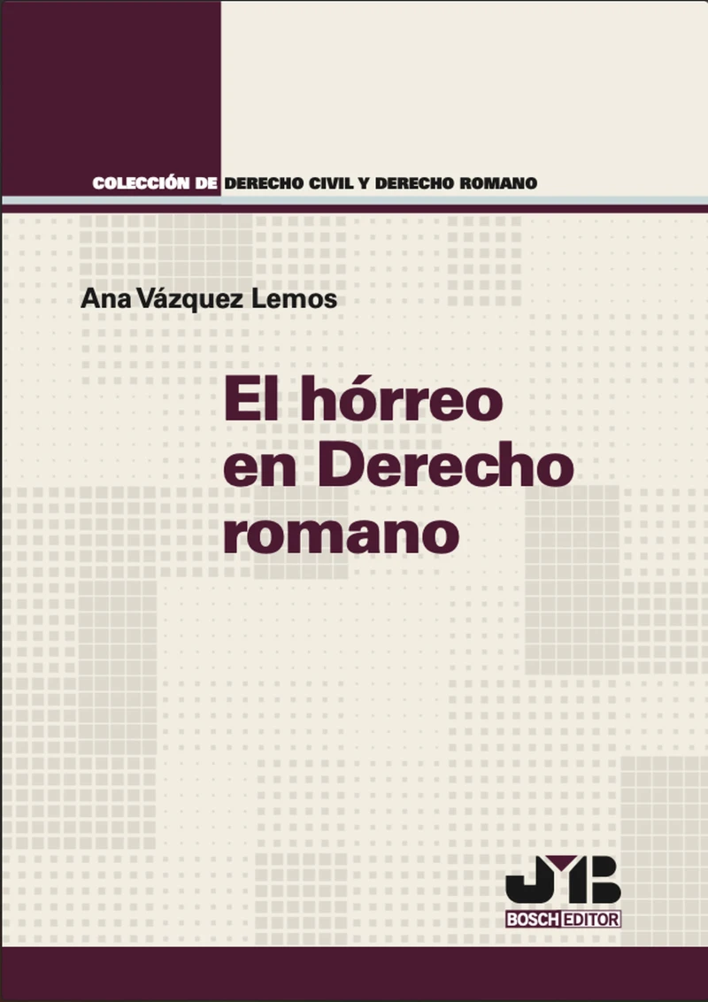 Portada: El hórreo en Derecho romano