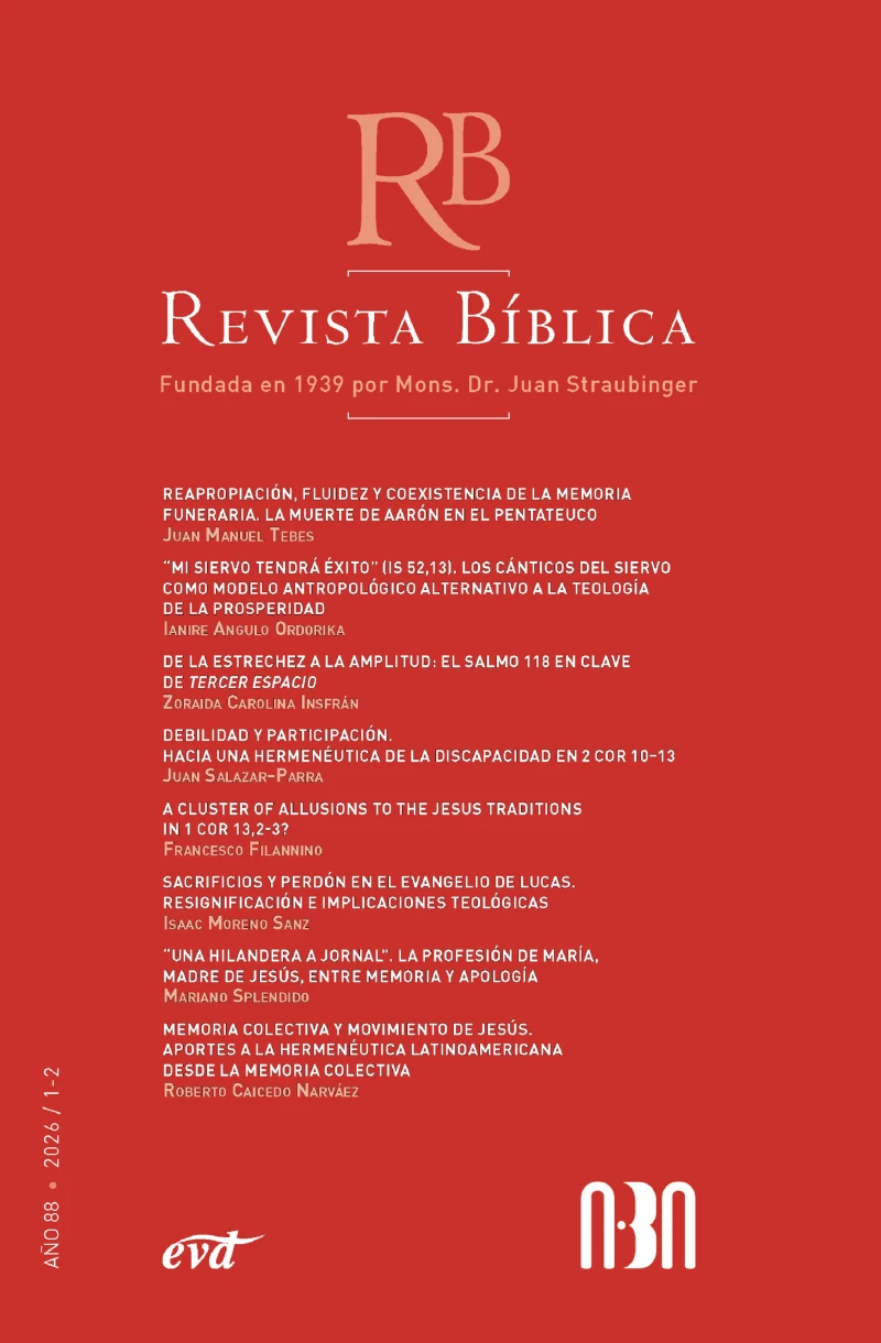 Portada: Revista Bíblica 2026/1-2 - Año 88