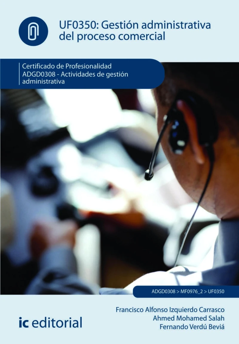 Portada: Gestión administrativa del proceso comercial. ADGD0308