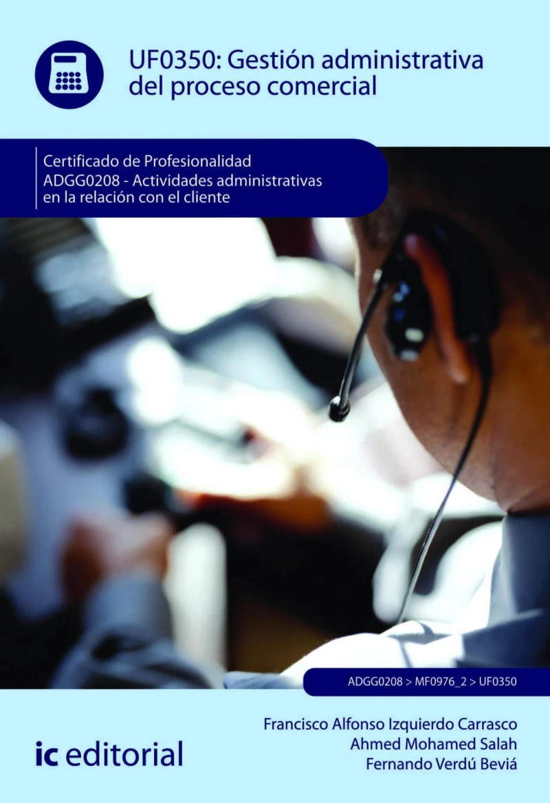 Portada: Gestión administrativa del proceso comercial. ADGG0208