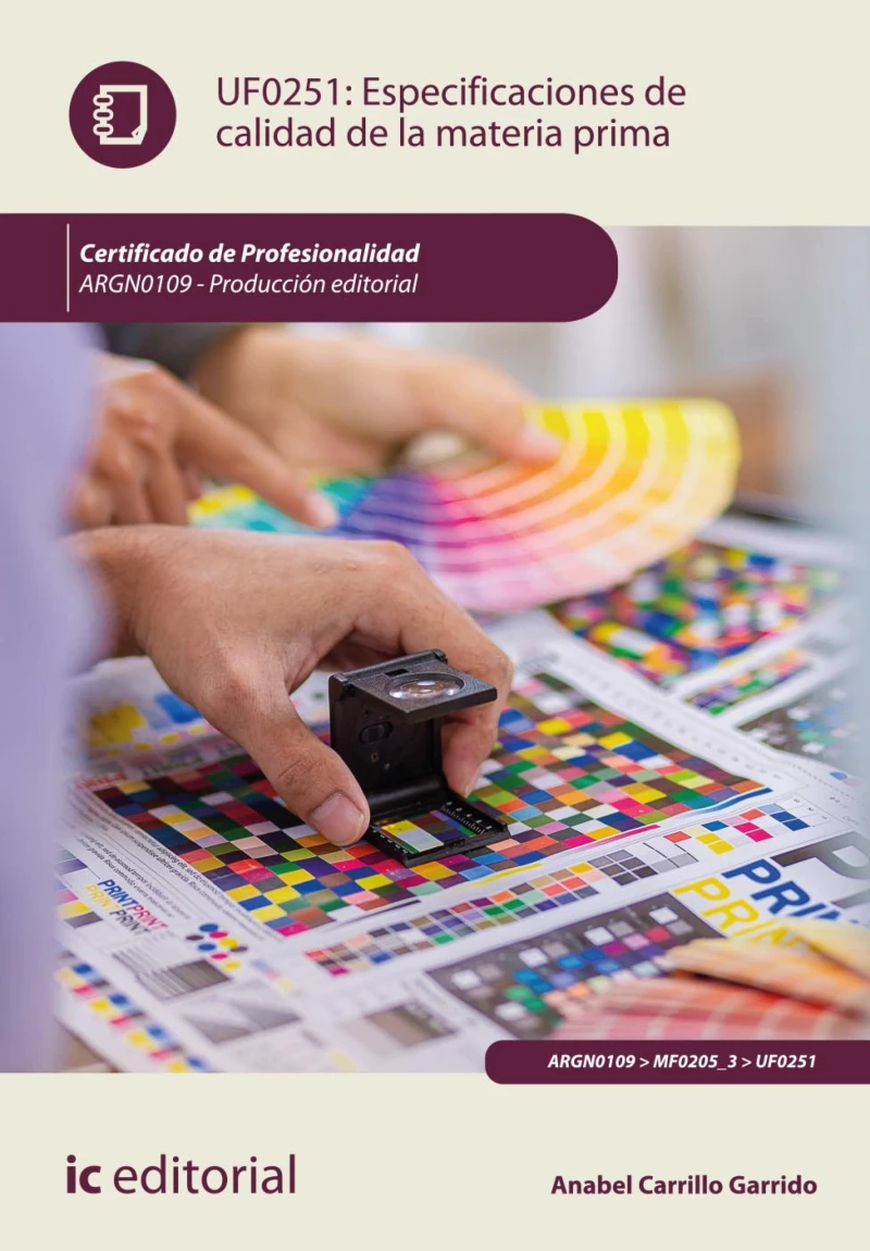 Portada: Especificaciones de calidad de la materia prima. ARGN0109