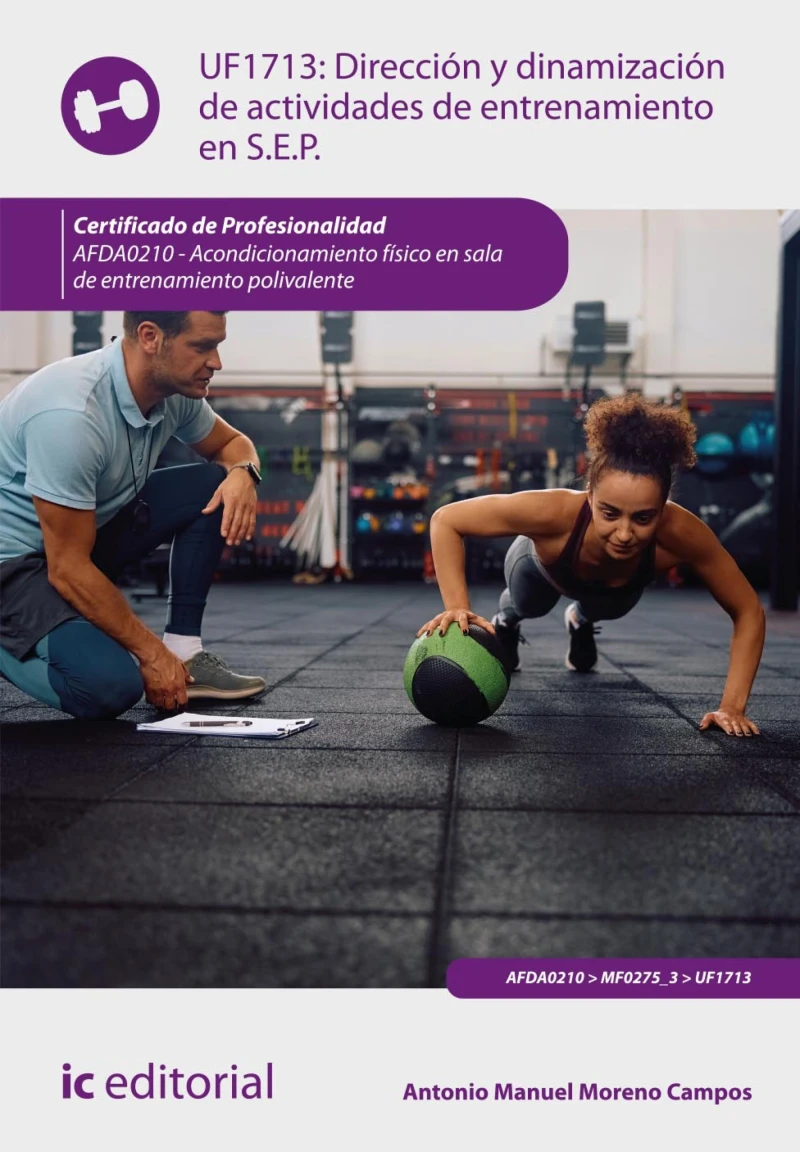 Portada: Dirección y dinamización de actividades de entrenamiento en sala de entrenamiento polivalente. AFDA0210