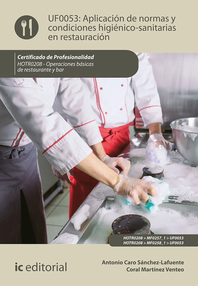 Portada: Aplicación de normas y condiciones higiénico-sanitarias en restauración. HOTR0208