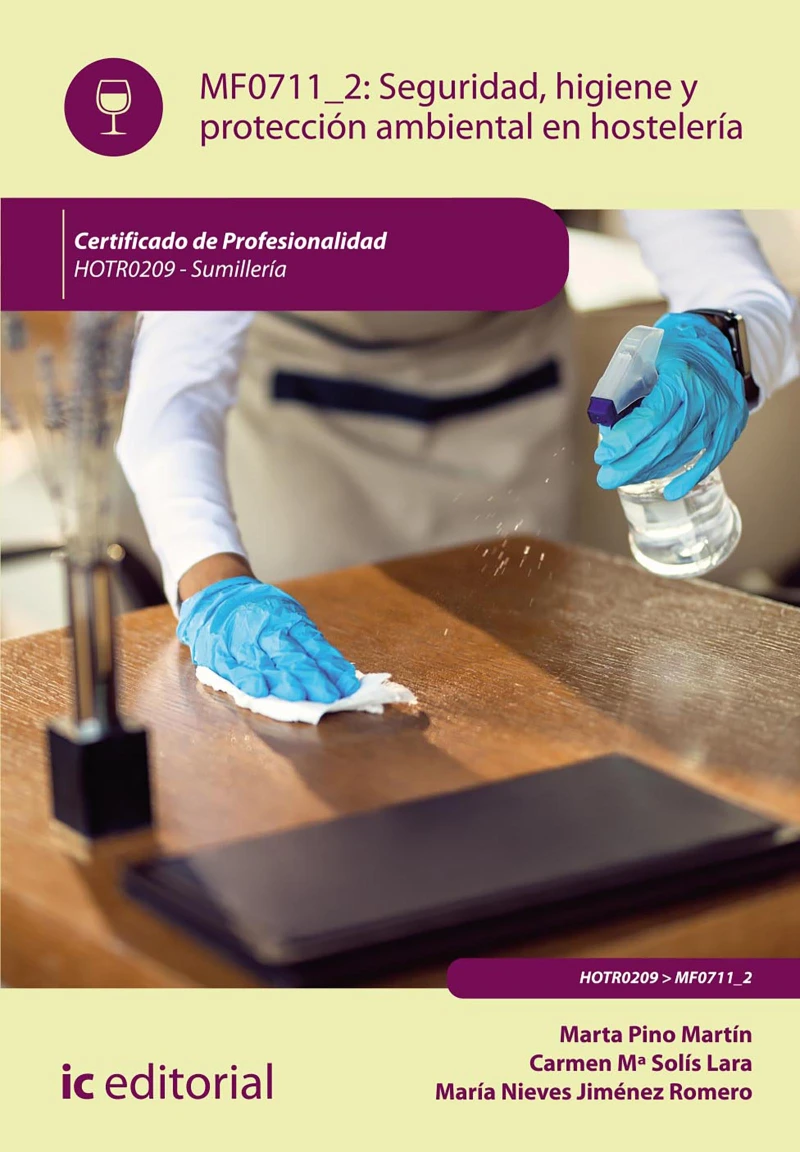 Portada: Seguridad e higiene y protección ambiental en hostelería. HOTR0209