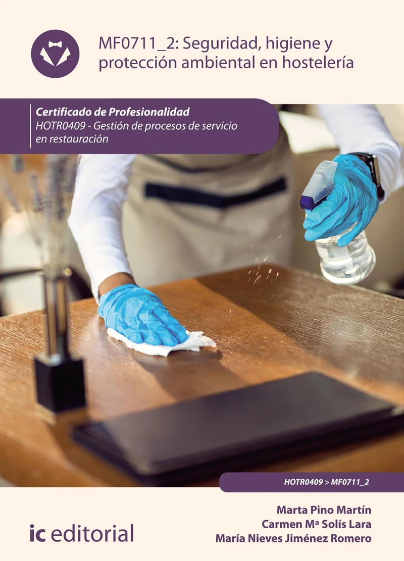 Portada: Seguridad e higiene y protección ambiental en hostelería. HOTR0409