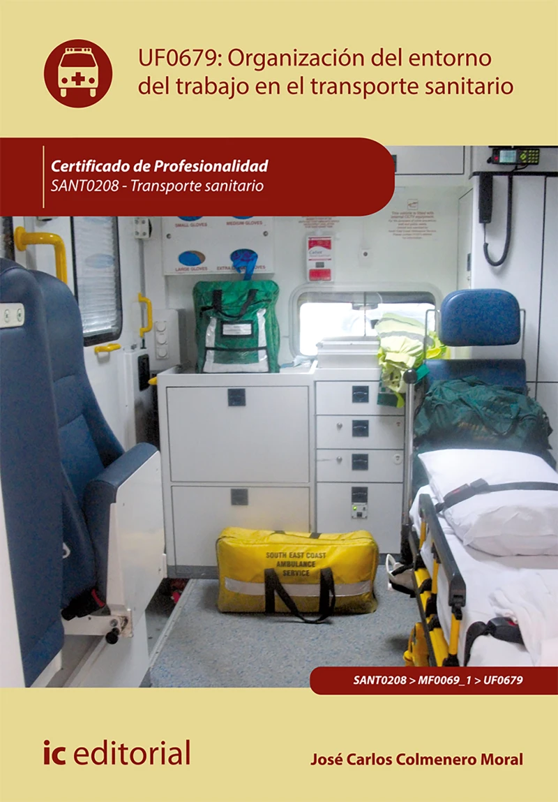 Portada: Organización del entorno de trabajo en transporte sanitario. SANT0208