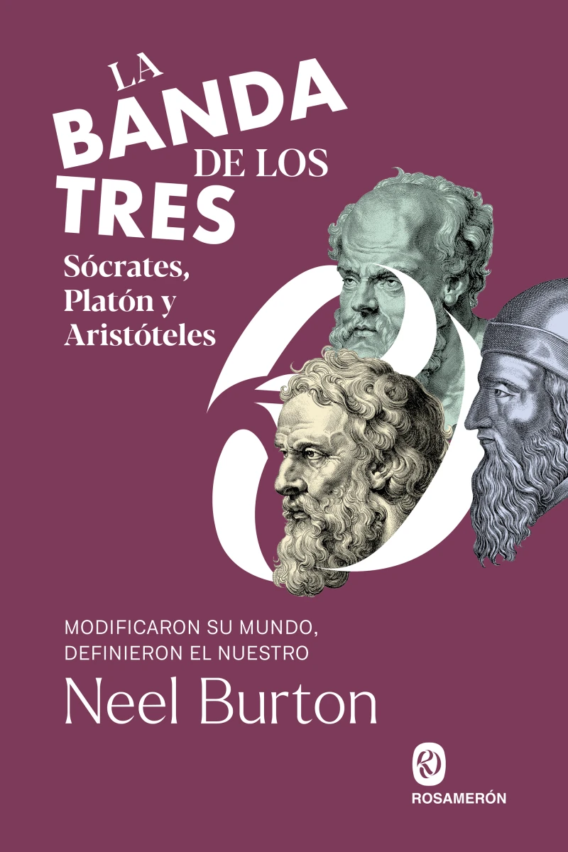 Portada: La banda de los tres. Sócrates, Platón y Aristóteles