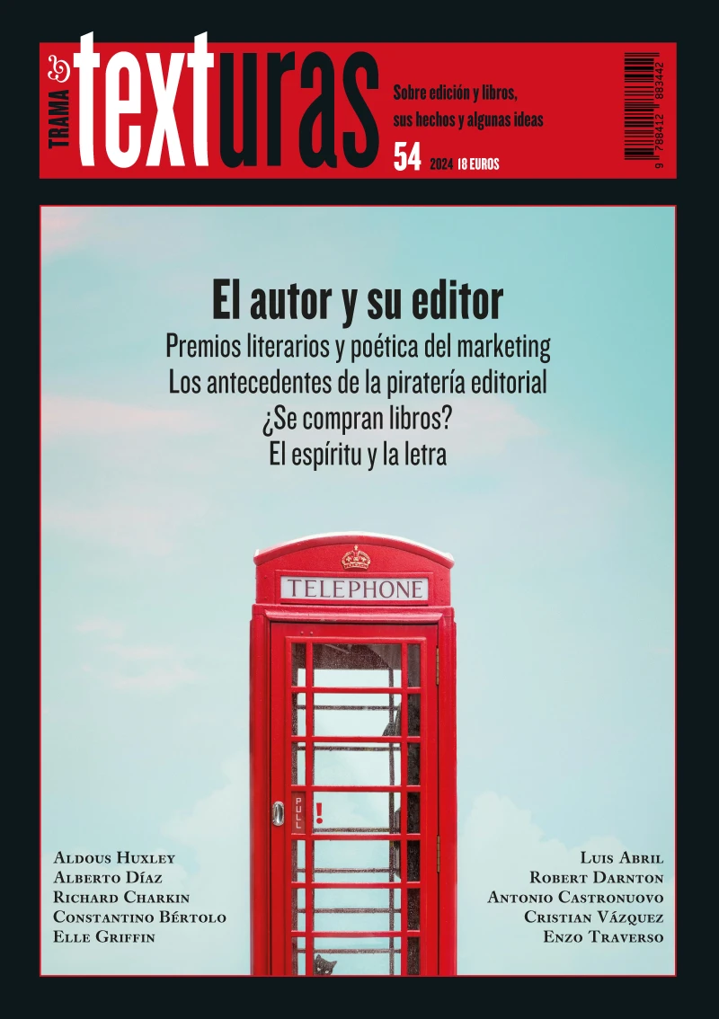 Portada: Texturas 54: El autor y su editor