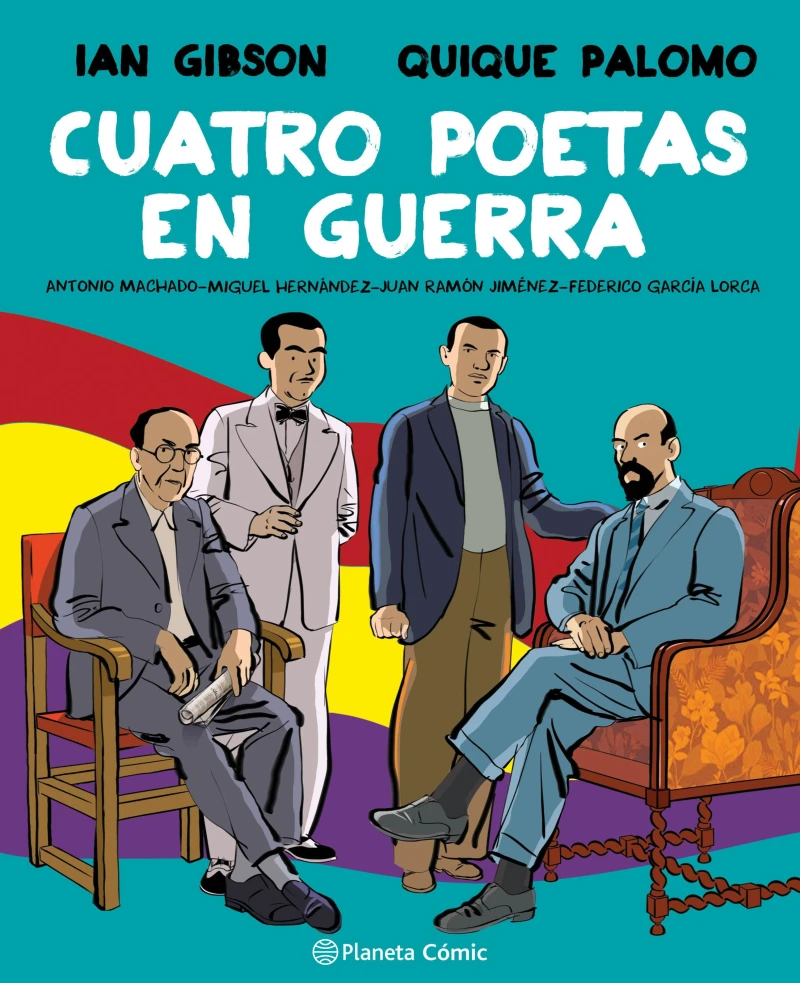 Portada: Cuatro poetas en guerra (novela gráfica)