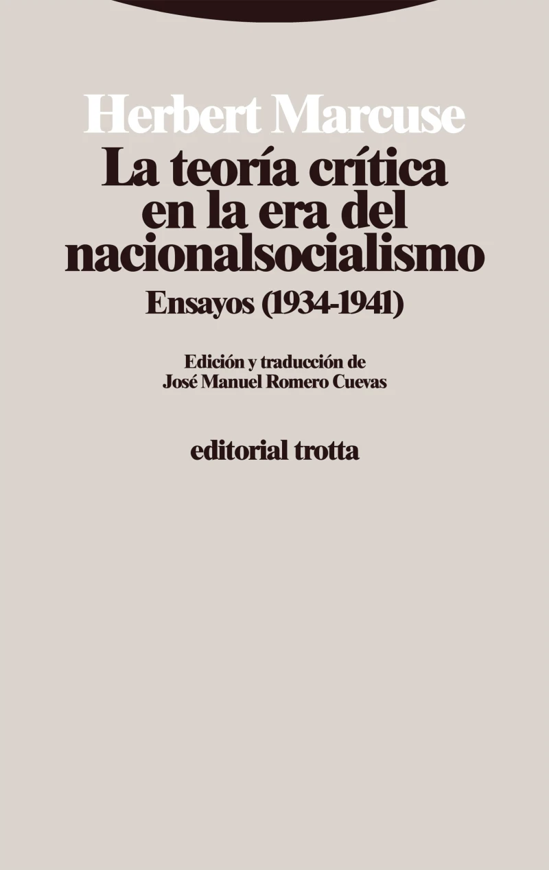 Portada: La teoría crítica en la era del nacionalsocialismo