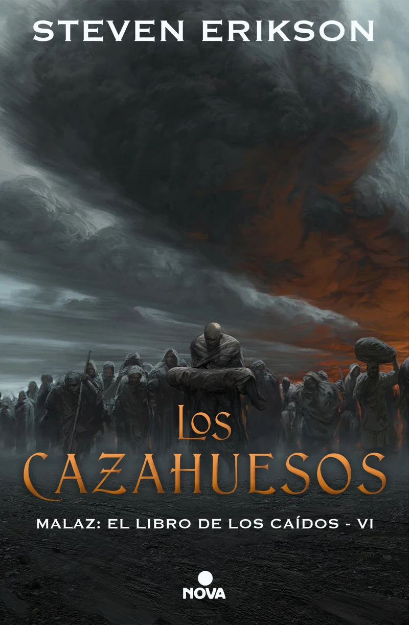 Portada: Los cazahuesos (Malaz: El Libro de los Caídos 6)