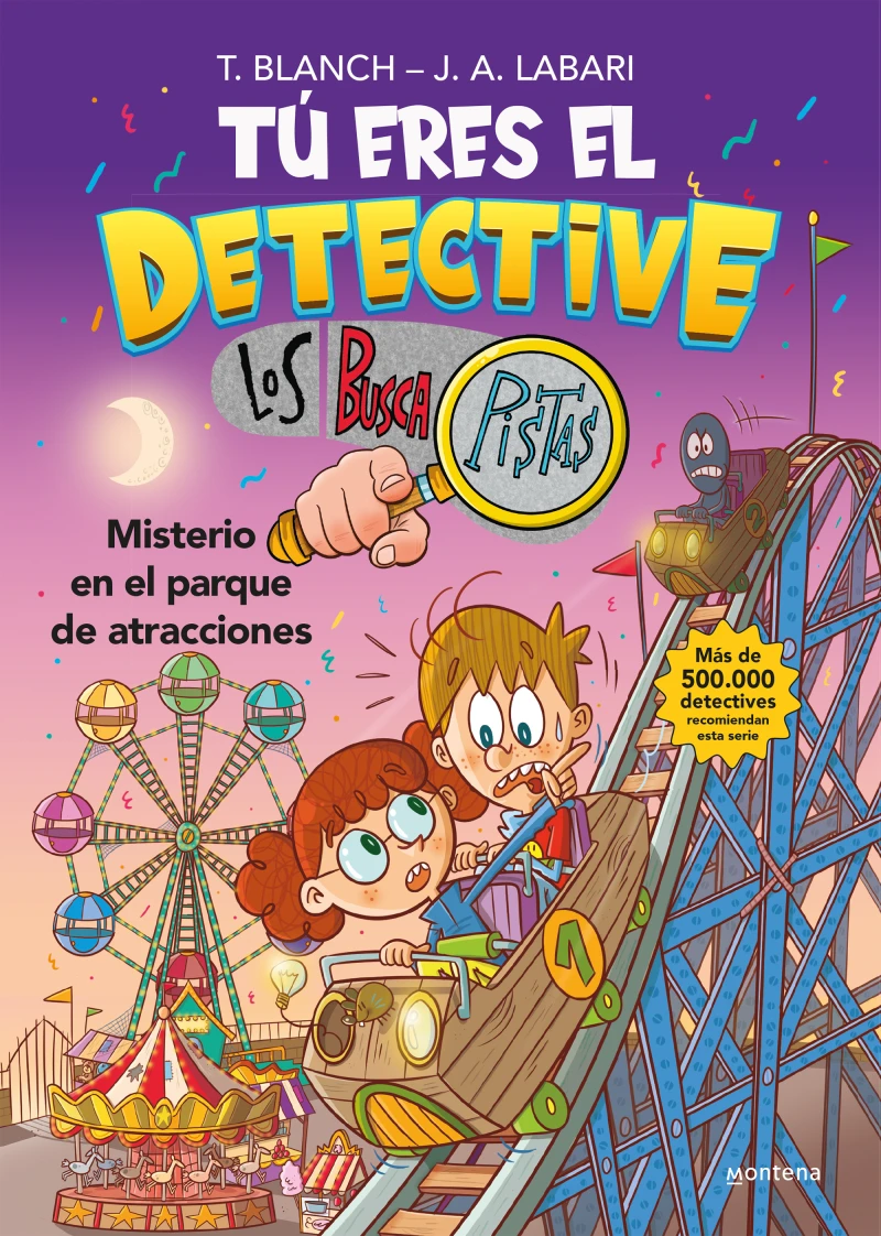Portada: Tú eres el detective con Los Buscapistas 4 - Misterio en el parque de atracciones