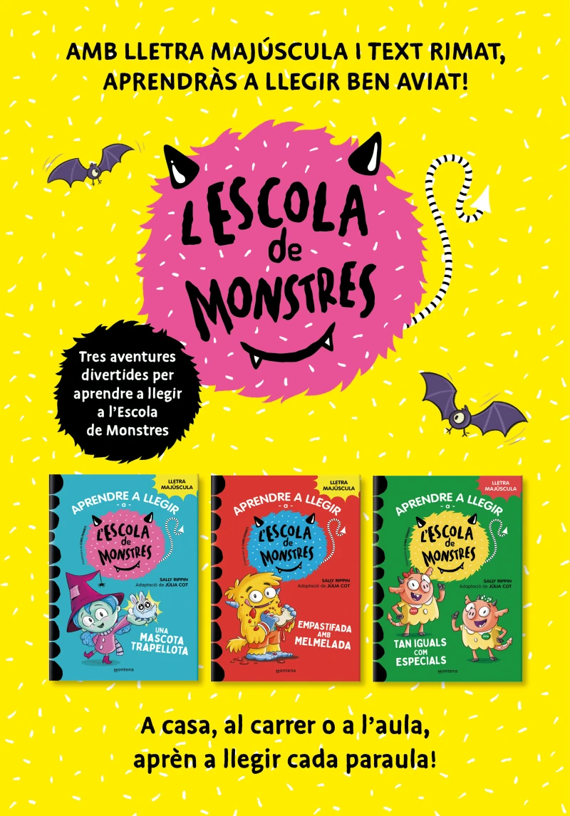 Portada: Aprendre a llegir a l'Escola de Monstres - Pack amb els llibres 1, 2 i 3