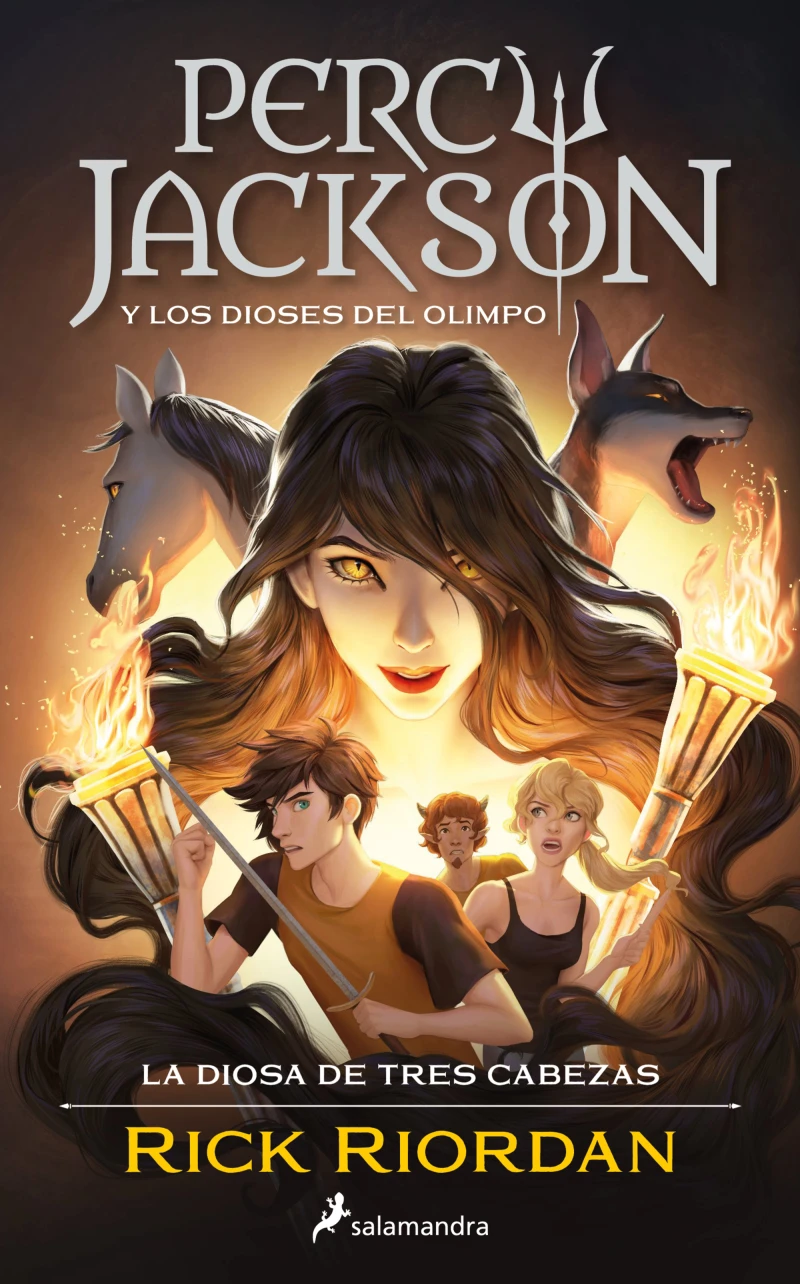 Portada: La diosa de tres cabezas (Percy Jackson y los dioses del Olimpo 7)