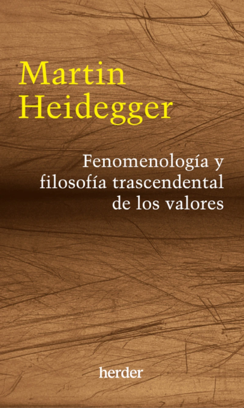 Portada: Fenomenología y filosofía trascendental de los valores