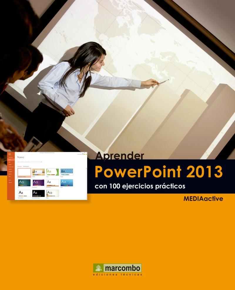 Portada: Aprender PowerPoint 2013 con 100 ejercicios prácticos