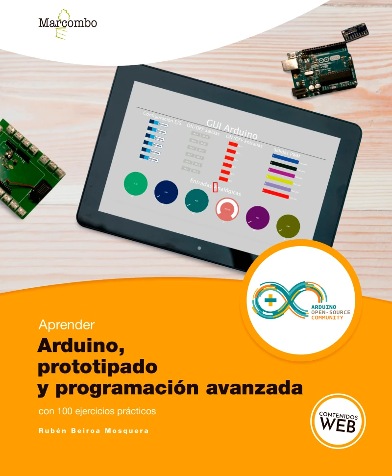 Portada: Aprender Arduino, prototipado y programación avanzada con 100 ejercicios