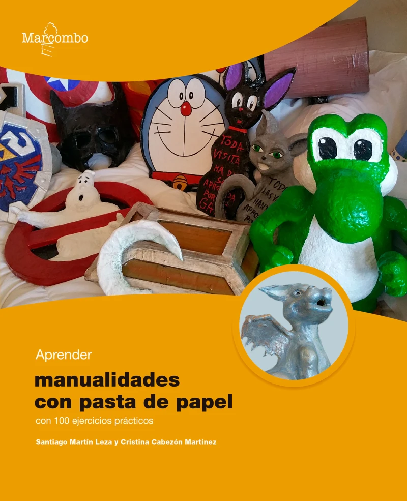 Portada: Aprender manualidades con pasta de papel con 100 ejercicios prácticos