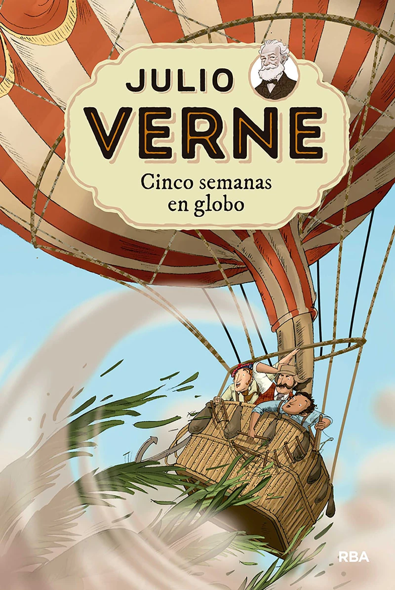 Portada: Julio Verne - Cinco semanas en globo (edición actualizada, ilustrada y adaptada)