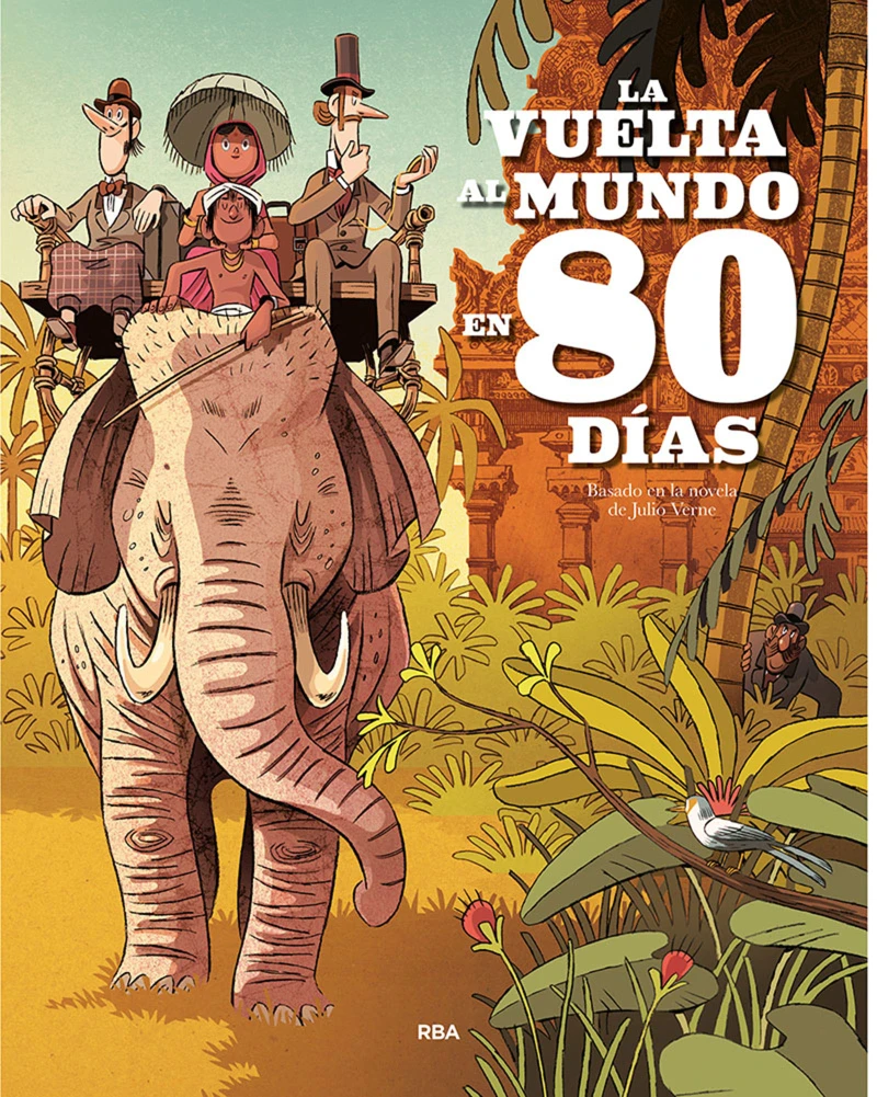 Portada: La vuelta al mundo en 80 días (álbum ilustrado)