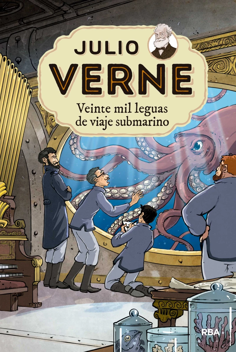 Portada: Julio Verne - Veinte mil leguas de viaje submarino (edición actualizada, ilustrada y adaptada)