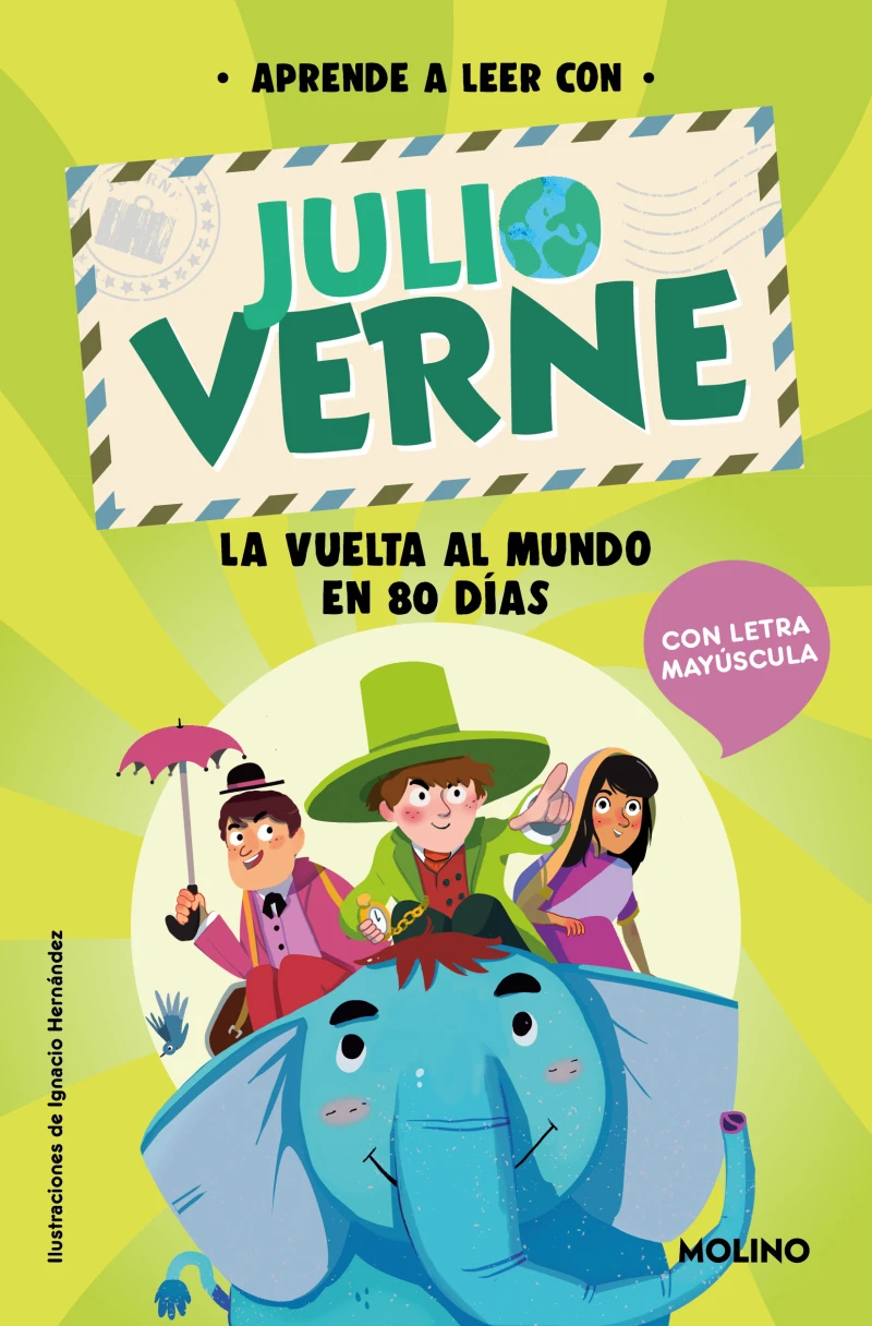 Portada: Aprende a leer con Julio Verne - La vuelta al mundo en 80 días
