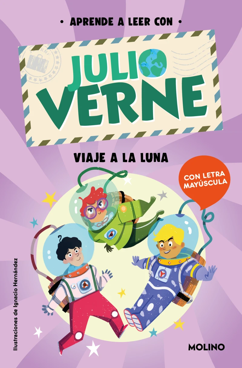 Portada: Aprende a leer con Julio Verne - Viaje a la Luna
