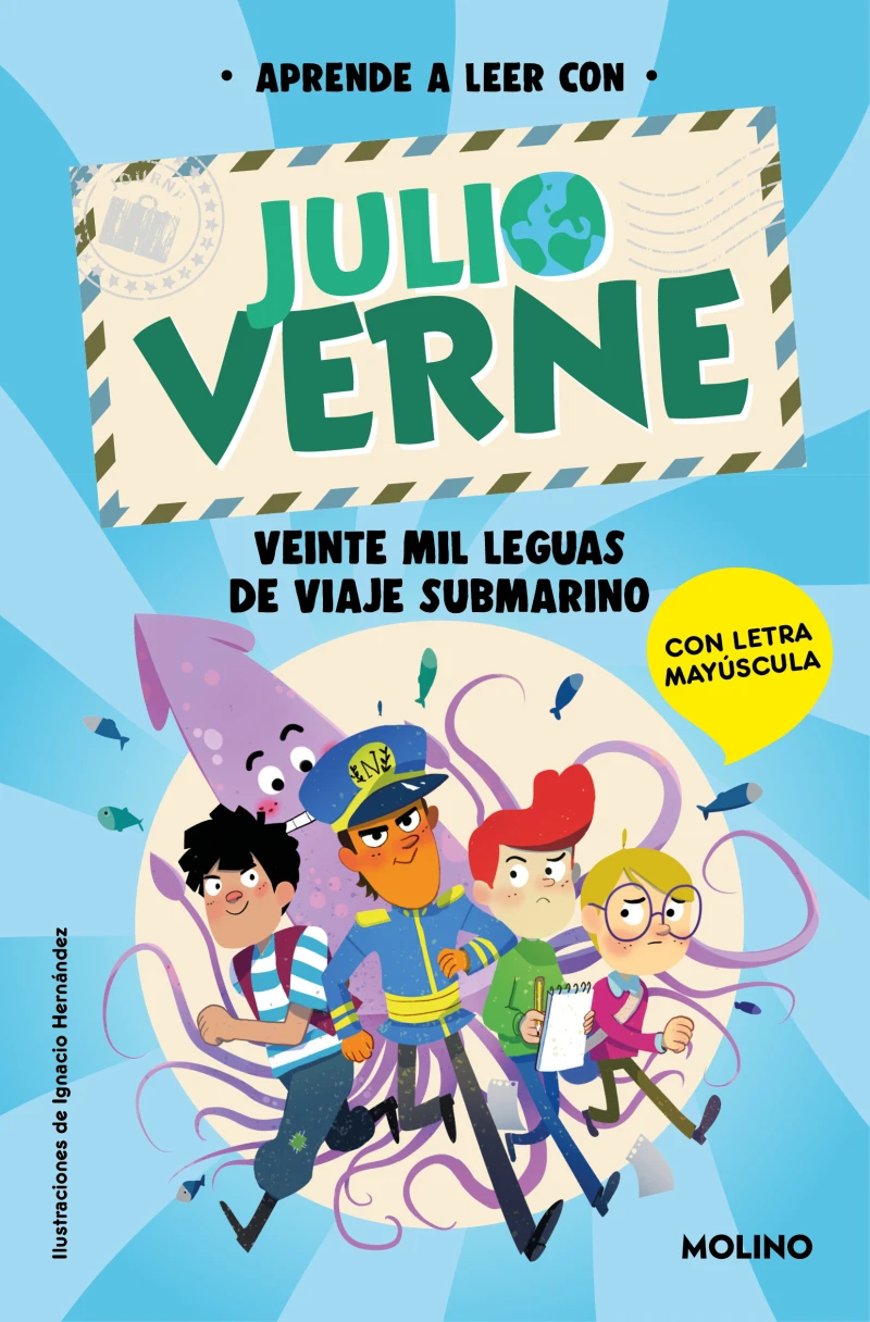 Portada: Aprende a leer con Julio Verne - Veinte mil leguas de viaje submarino