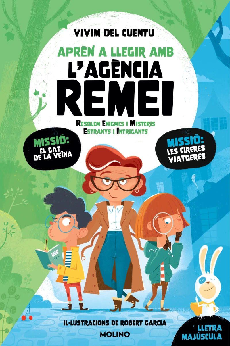 Portada: Agència REMEI: Pack amb els llibres 1 i 2: Amb lletra MAJÚSCULA per aprendre a llegir (Aprèn a llegir amb l'Agència REMEI)
